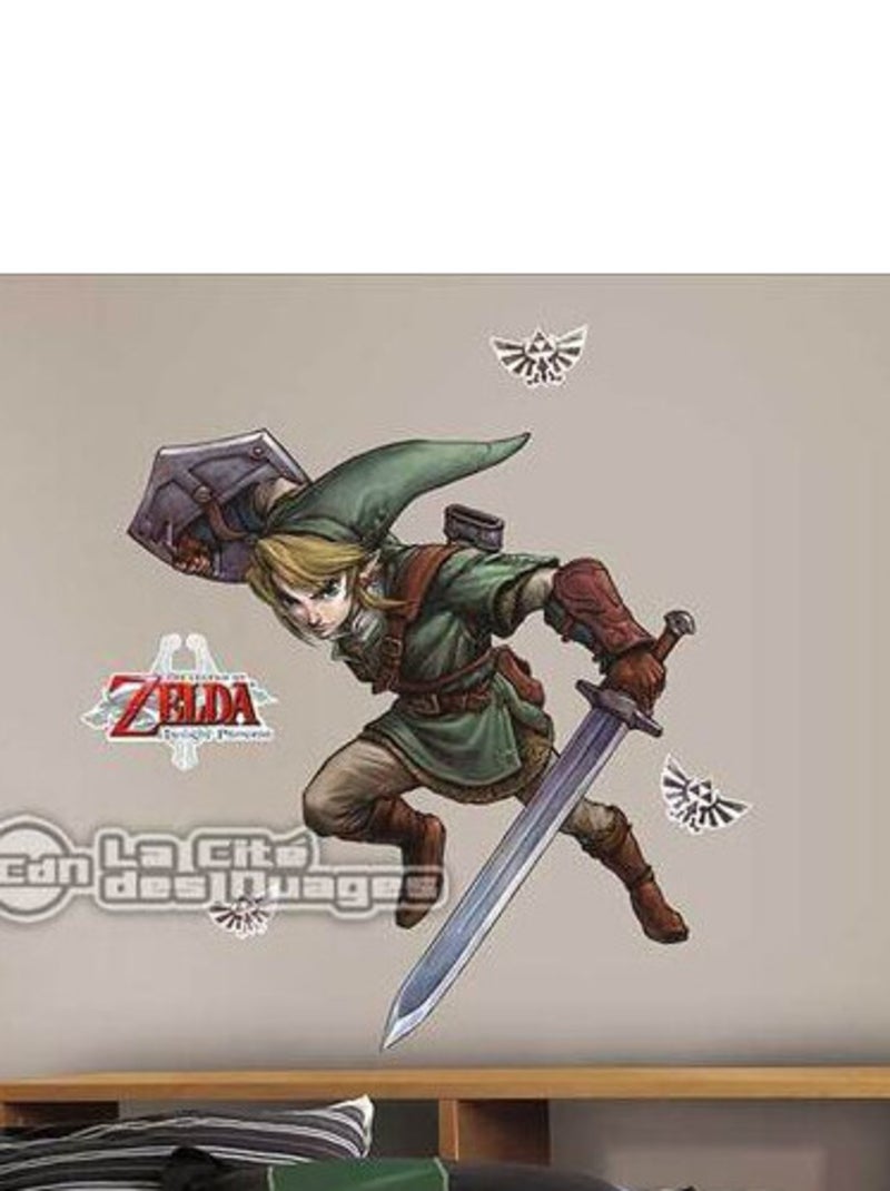 Sticker géant The Legend of Zelda Twilight Princess 87 x 98 cm Multicolore - Kiabi