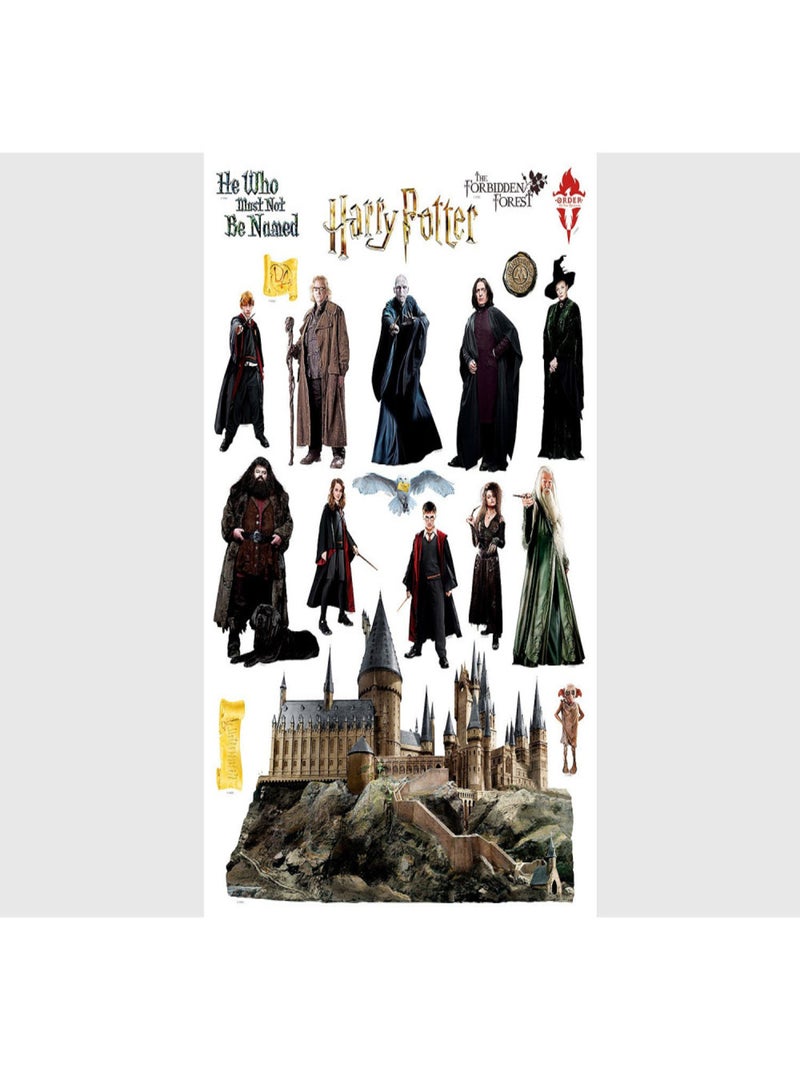 Sticker Harry Potter - tous les personnages et École de Poudlard - 1 planche 42,5 x 65 cm Multicolore - Kiabi