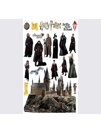 Sticker Harry Potter - Tous les personnages et École de Poudlard - 1 planche 65x85 cm