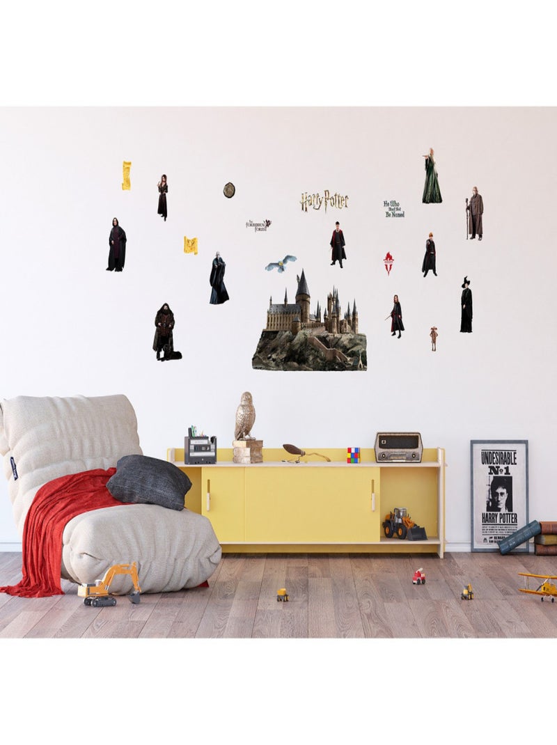 Sticker Harry Potter - Tous les personnages et École de Poudlard - 1 planche 65x85 cm Multicolore - Kiabi