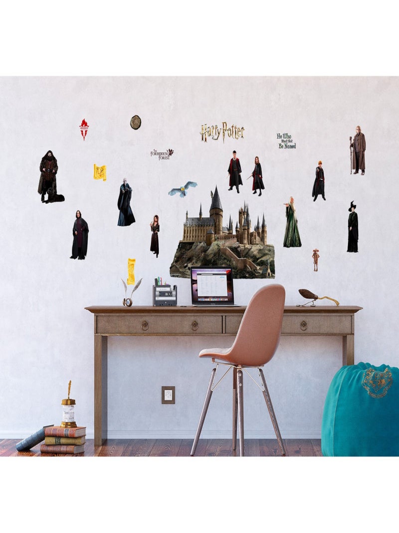 Sticker Harry Potter - Tous les personnages et École de Poudlard - 1 planche 65x85 cm Multicolore - Kiabi