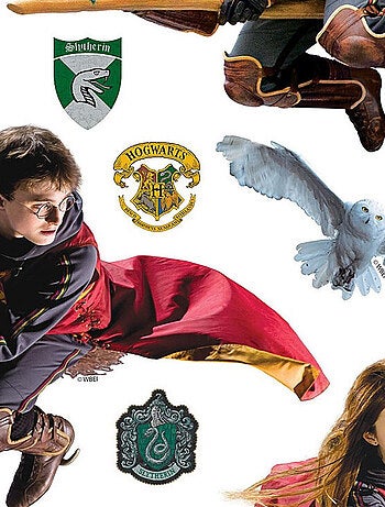 Sticker Harry Potter Quidditch 3 personnages - 1 planche 30 x 30 cm