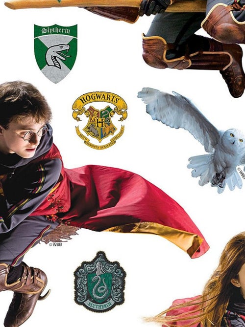 Sticker Harry Potter Quidditch 3 personnages - 1 planche 42,5 x 65 cm - Kiabi