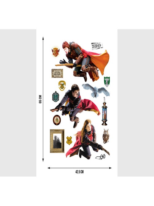 Sticker Harry Potter Quidditch 3 personnages - 1 planche 42,5 x 65 cm - Kiabi