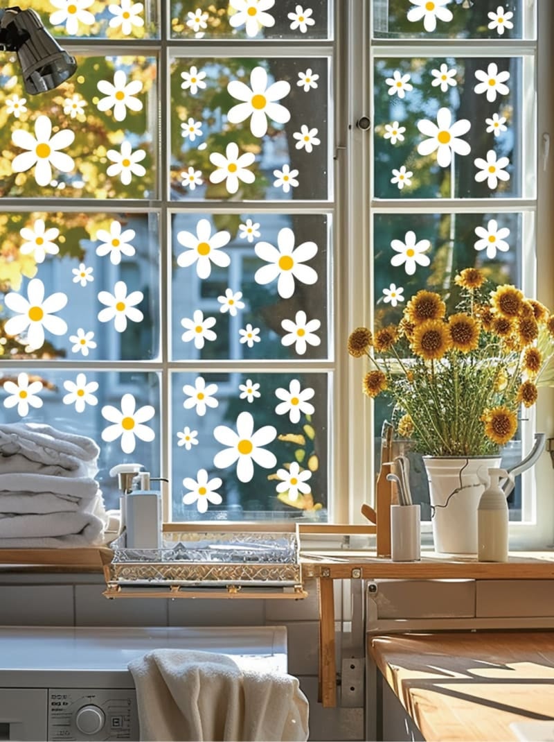 Sticker marguerites 72 pièces Blanc Multicolore - Kiabi