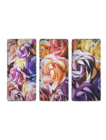 Sticker Motifs fleurs rose - 1 planche 42,5 x 65 cm