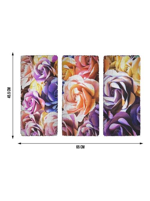 Sticker Motifs fleurs rose - 1 planche 42,5 x 65 cm - Kiabi