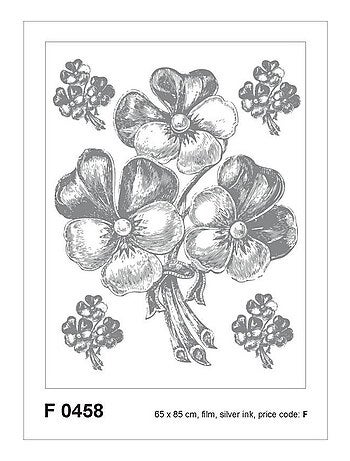 Sticker mural - Bouquet Argenté - 65 x 85 cm