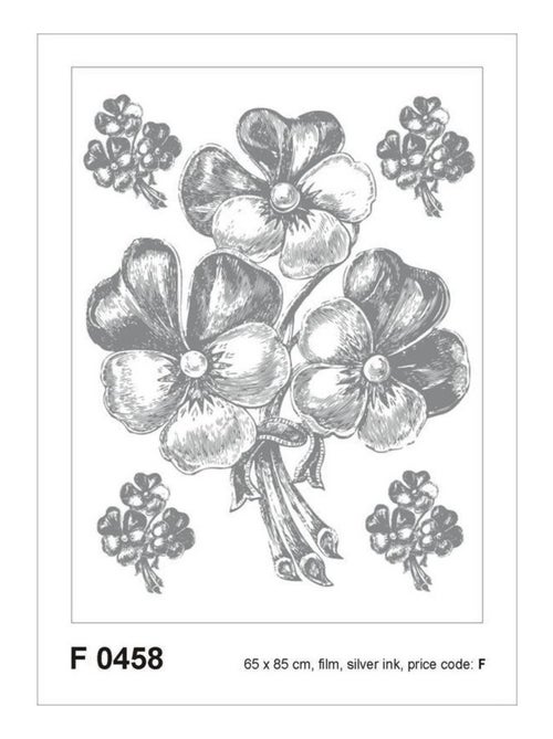 Sticker mural - Bouquet Argenté - 65 x 85 cm - Kiabi