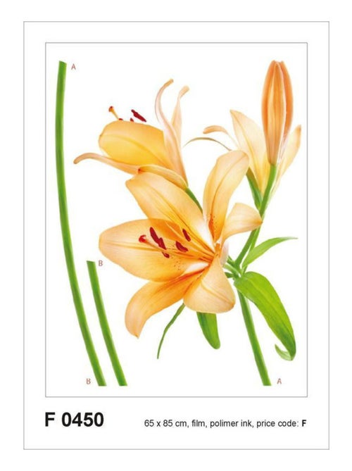 Sticker mural - Fleur de Lys Orange - 65 x 85 cm - Kiabi