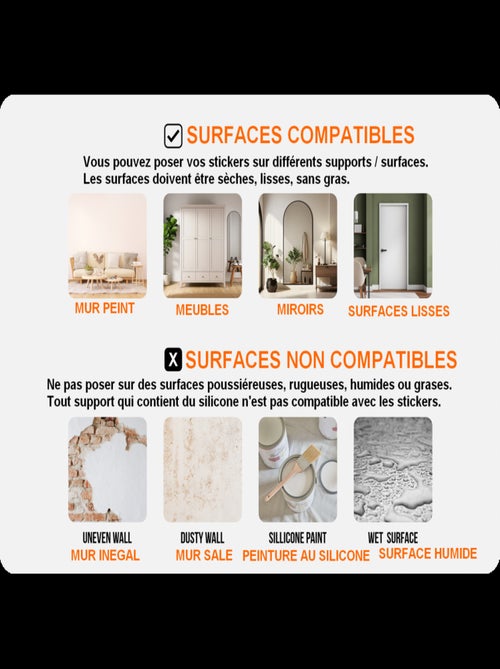 Sticker mural - Fleurs Colorées - 65 x 85 cm - Kiabi