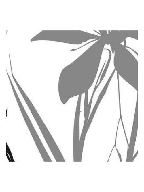 Sticker mural - Fleurs Grises et Noirs - 65 x 85 cm - Kiabi