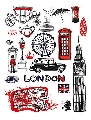 Sticker mural - Londres - 65 x 85 cm