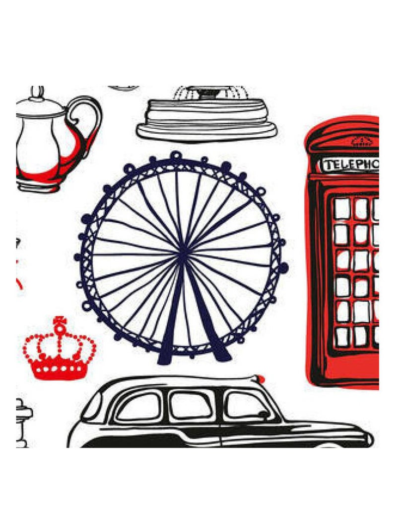 Sticker mural - Londres - 65 x 85 cm Multicolore - Kiabi