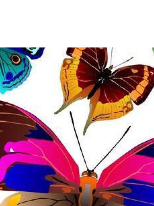 Sticker mural - Papillons Colorés - 65 x 85 cm - Kiabi