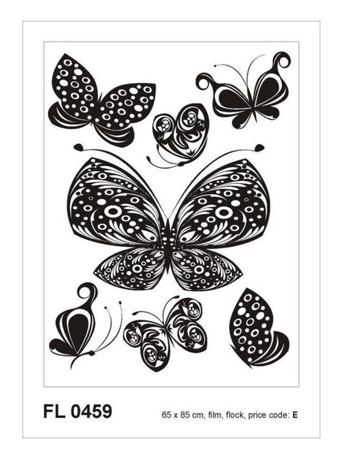 Sticker mural - Papillons Noirs - 65 x 85 cm - Kiabi