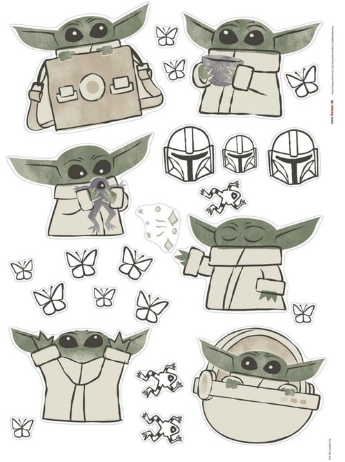 Sticker mural Baby Yoda - 50x70 cm - Kiabi