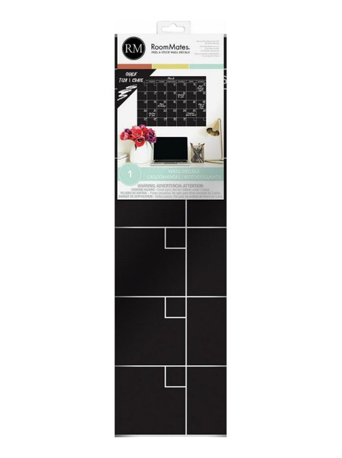 Sticker Mural Calendrier Mensuel Noir et Blanc Personnalisable et effaçable à sec - Kiabi