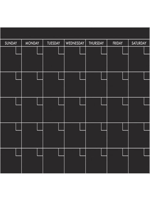 Sticker Mural Calendrier Mensuel Noir et Blanc Personnalisable et effaçable à sec - Kiabi