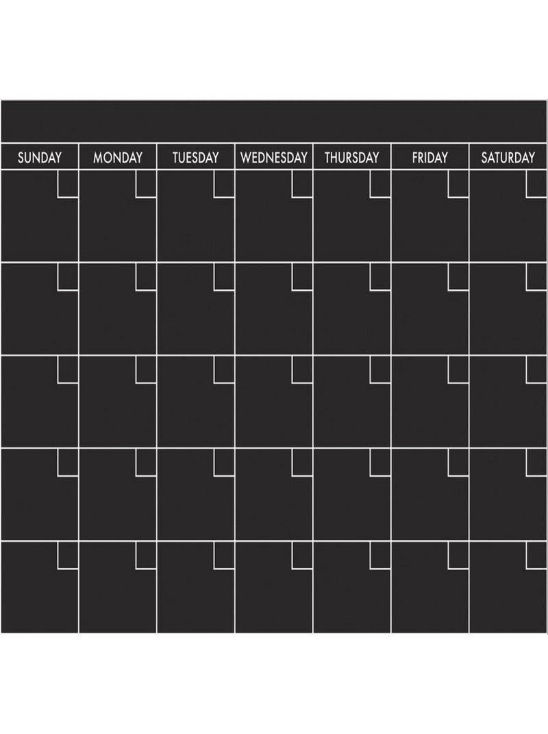 Sticker Mural Calendrier Mensuel Noir et Blanc Personnalisable et effaçable à sec Noir Noir - Kiabi