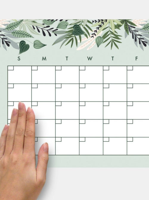 Sticker Mural Calendrier Mensuel Tropical Personnalisable et effaçable à sec - Kiabi