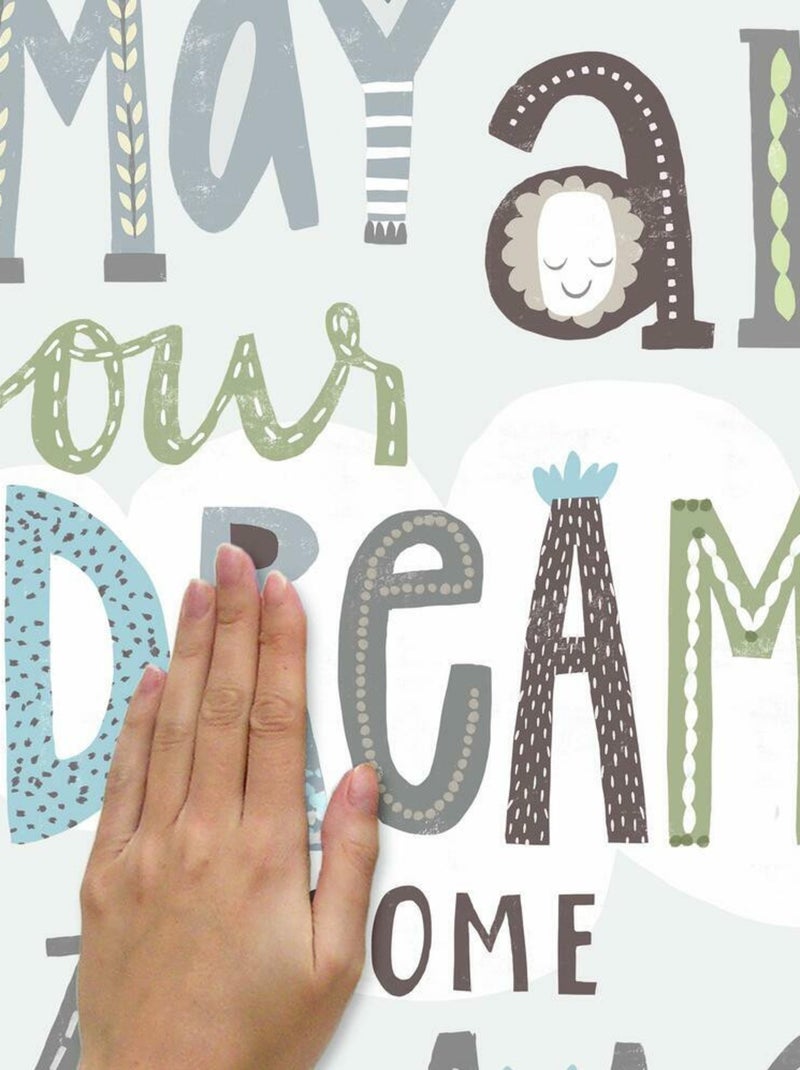 Sticker Mural Citation -May All Your Dreams Come True- Que tout tes rêves deviennent réalité Multicolore - Kiabi