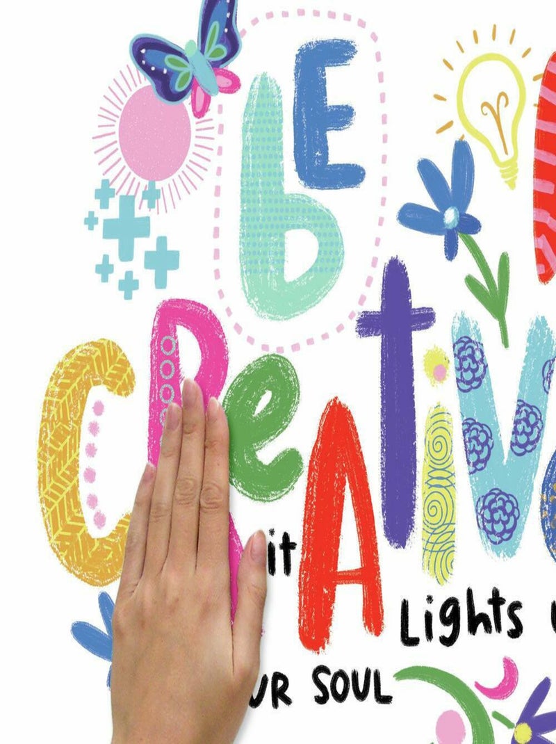 Sticker mural citation -soyez créatif- Multicolore - Kiabi