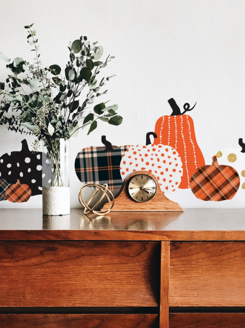 Sticker Mural Décoratif Citrouilles Multicolore - Kiabi