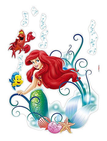 Sticker mural Disney Ariel la petite sirène et ses amis 70x50 cm