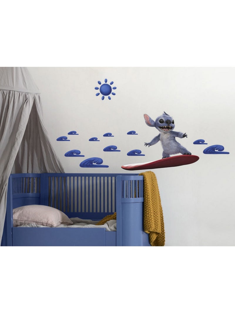 Sticker mural Disney et Stitch en live-action – Surfe la vague 70x50 cm Multicolore - Kiabi