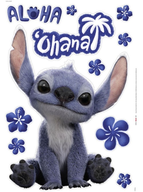 Sticker mural Disney Lilo et Stitch – Aloha Ohana - 70x50 cm - Kiabi