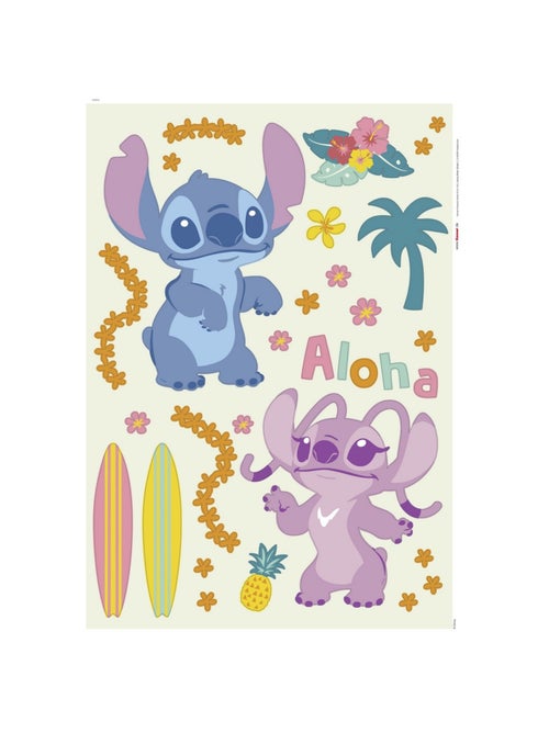 Sticker mural Disney Stitch et Angel Aloha - 70x50 cm - Kiabi