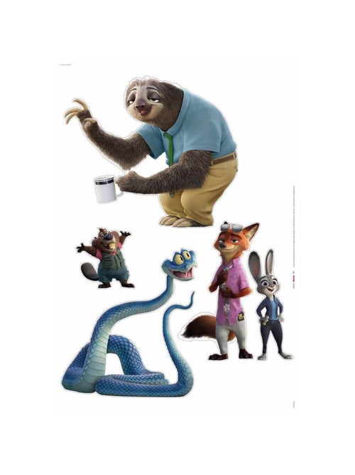 Sticker mural Disney Zootopie 5 personnages - 70x50 cm - Kiabi