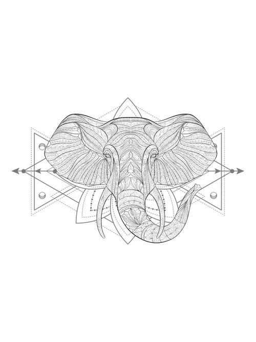 Sticker mural éléphant boho - Kiabi