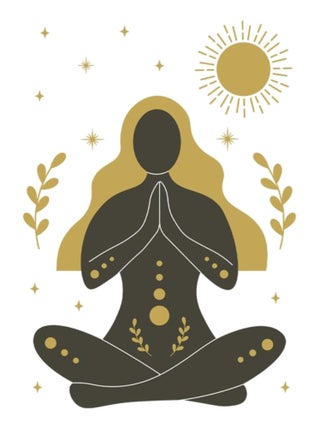 Sticker mural femme chakras