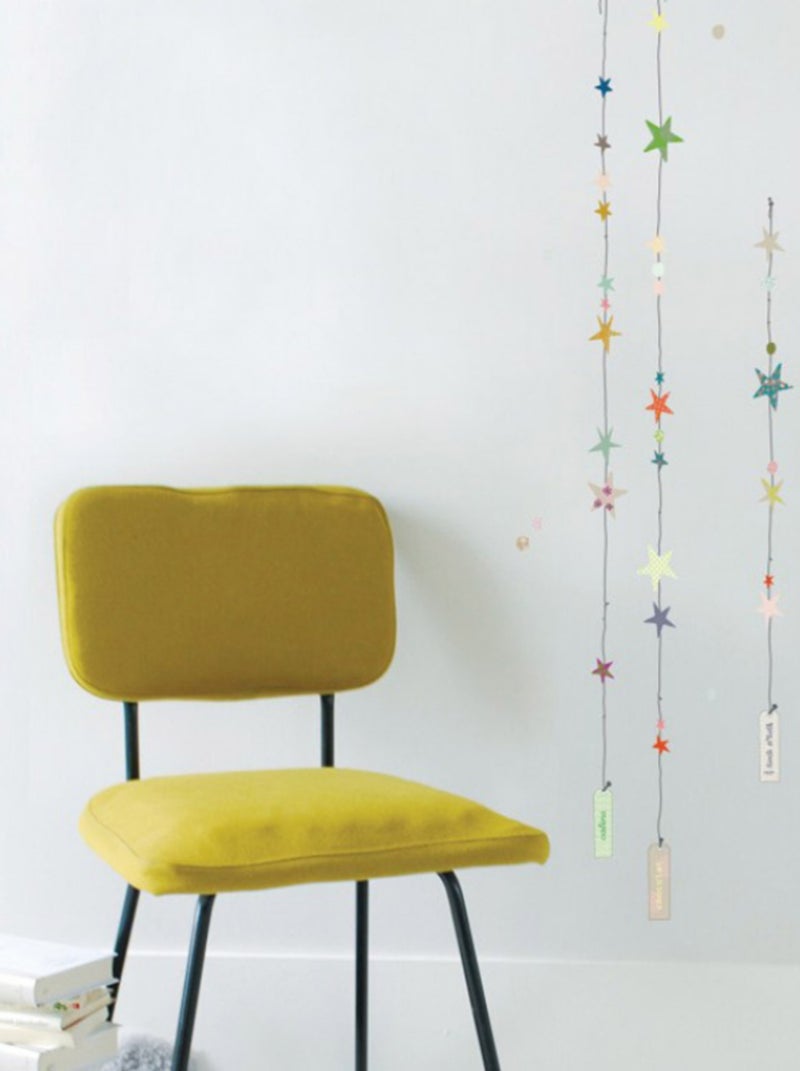 Sticker mural Fils d'étoiles gris Multicolore - Kiabi