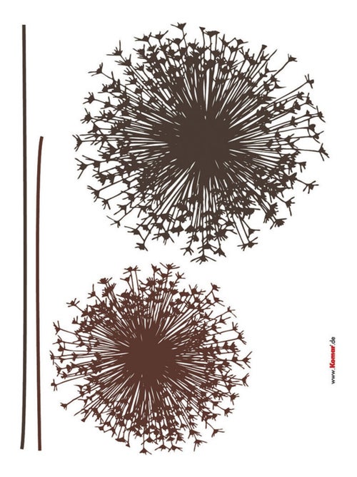 Sticker mural fleur de pissenlit couleur marron - 50x70 cm - Kiabi
