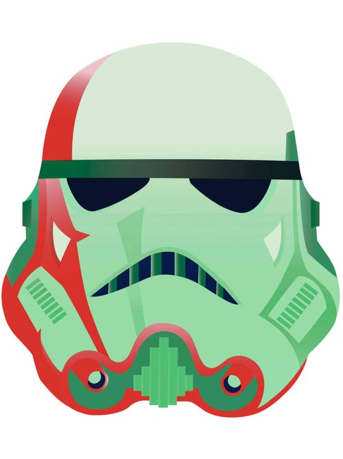 Sticker Mural Géant - la tête d' un Stormtroopers vert et rouge - 125 x 125 cm - Kiabi