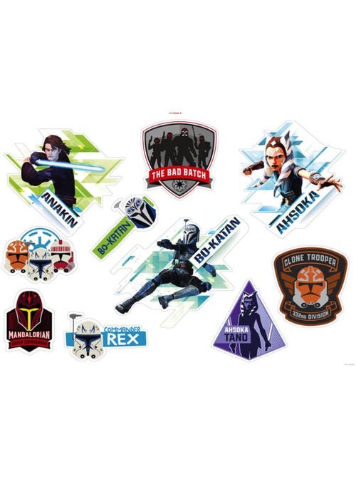 Sticker Mural Géant - les personnages de star wars - Mandalorian version logo - 100 x 70 cm - Kiabi