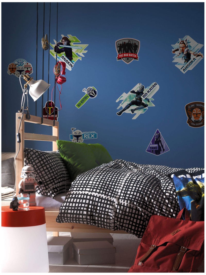 Sticker Mural Géant - les personnages de star wars - Mandalorian version logo - 100 x 70 cm Multicolore - Kiabi