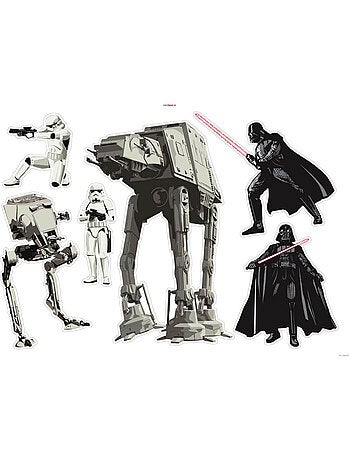 Sticker Mural Géant - Stormtroopers accomapgner part Dark vador et le marcheut AT-AT et the impérial