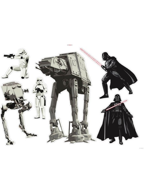 Sticker Mural Géant - Stormtroopers accomapgner part Dark vador et le marcheut AT-AT et the impérial - Kiabi