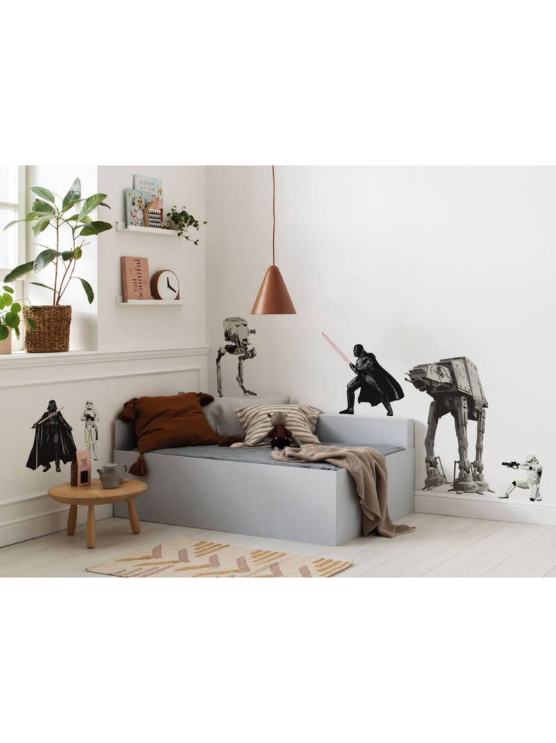 Sticker Mural Géant - Stormtroopers accomapgner part Dark vador et le marcheut AT-AT et the impérial Multicolore - Kiabi