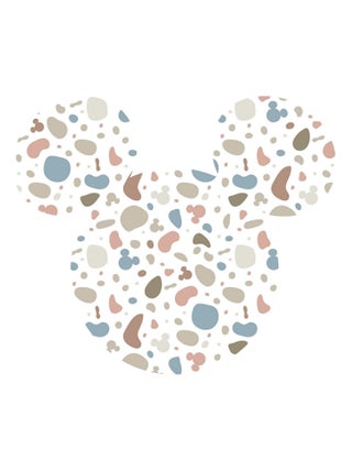 Sticker Mural Géant - Tête De Mickey Avec Motifs - 127x127 cm