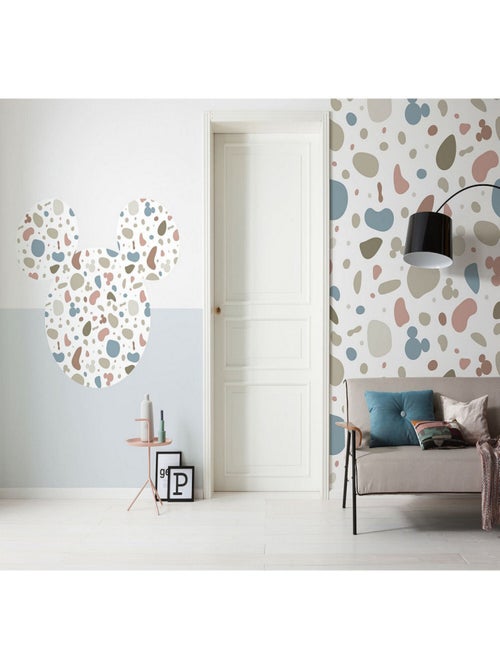 Sticker Mural Géant - Tête De Mickey Avec Motifs - 127x127 cm - Kiabi
