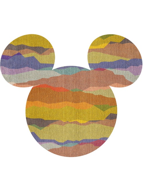 Sticker Mural Géant - Tête De Mickey Multicolore - 125 x 125 cm - Kiabi