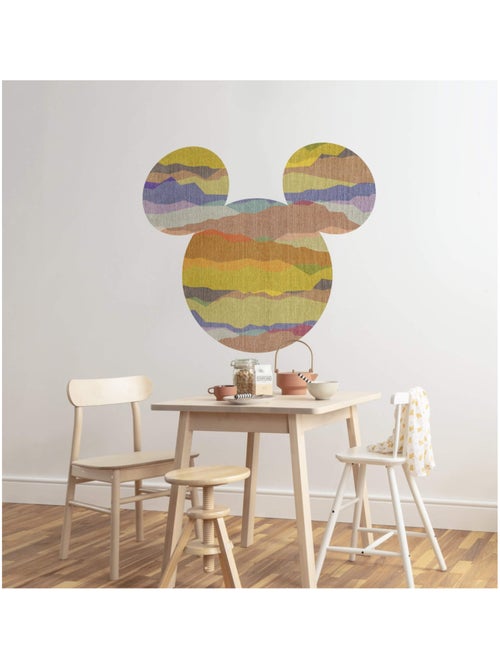 Sticker Mural Géant - Tête De Mickey Multicolore - 125 x 125 cm - Kiabi