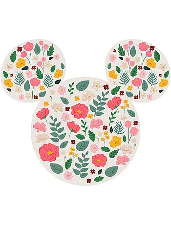 Sticker Mural Géant - Tête De Mickey tout en fleur - 125 x 125 cm