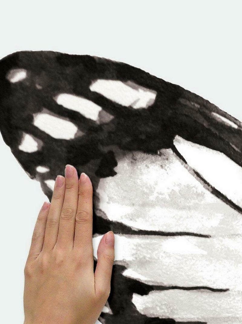 Sticker Mural géant Aquarelle Papillon Noir Noir - Kiabi