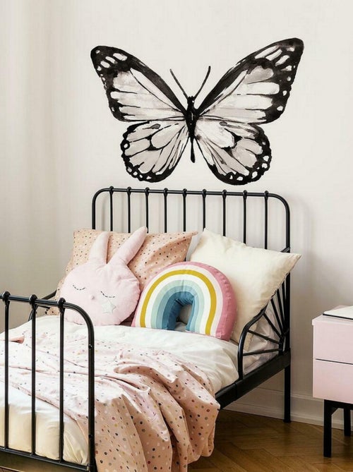 Sticker Mural géant Aquarelle Papillon - Kiabi